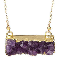 Druzy Rectangle Gold-Fill Necklace