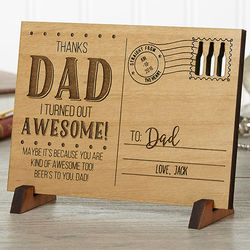 Personalized Sending Love To Dad Father's Day Postcard Plaque