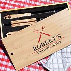 Personalized Crossing Forks Grill Set