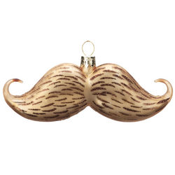 Personalized Tan Mustache Christmas Ornament