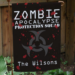 Personalized Zombie Apocalypse Garden Flag