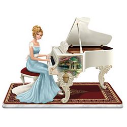 A Musical Interlude Victorian Lady Piano-Playing Figurine