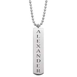 Stainless Steel Engraved Name Necklace