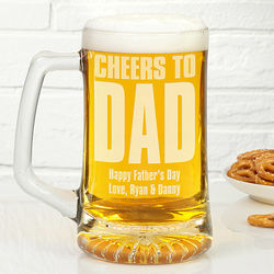 Personalized Cheers! To Him Glass Beer Mug