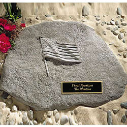 American Flag Garden Stone
