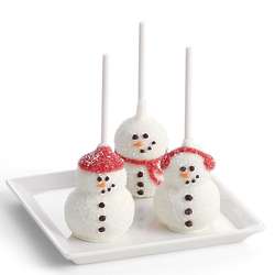 3 Handmade Snowman Chocolate Brownie Pops
