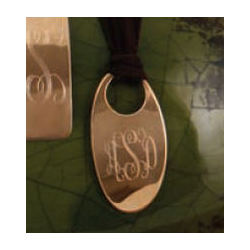 Monogrammed Copper Oval Necklace