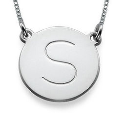 Personalized Initial Sterling Silver Disc Pendant