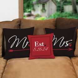 Personalized Newlywed Throw Pillow Set