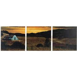 Country Sunset Photo Wall Art Panel on Wood