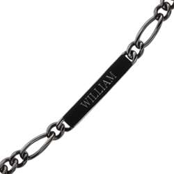 Black Stainless Steel Men's ID Bracelet