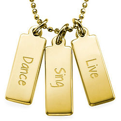 Dance, Sing, Live Inspirational Gold-Plated Necklace