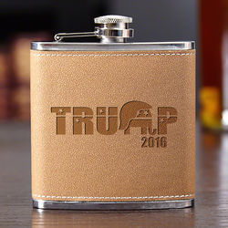 Support Trump Flask in Cocoa Faux Leather