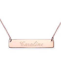 Personalized Mother's Day Rose Gold Bar Necklace