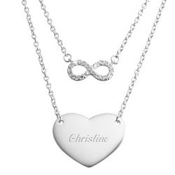 Sterling Silver Duo Infinity Necklace