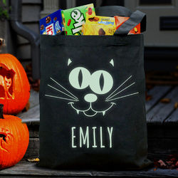 Personalized Glow in the Dark Halloween Cat Bag