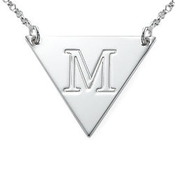 Sterling Silver Triangle Initial Necklace