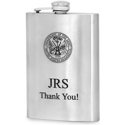 Military Emblem Personalized Flask