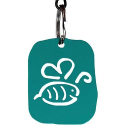 Save Our Bees Teal Keychain