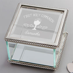 First Communion Personalized Religious Jewelry Box