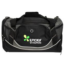 LuckyVitamin Gear Deluxe Gym Bag in Black