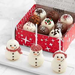 3 Snowman Chocolate Brownie Pops & 9 Christmas Cake Truffles