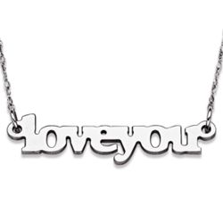 Sterling Silver Love You Necklace