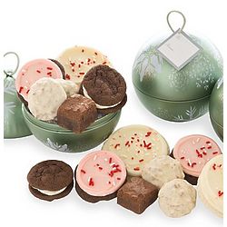 Set of 6 Metallic Ornaments with Cookies