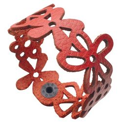 Leather Flower Bracelet