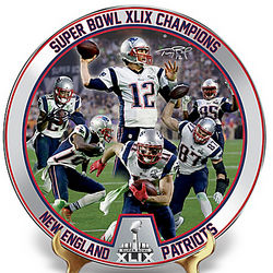New England Patriots Super Bowl XLIX Porcelain Collector Plate