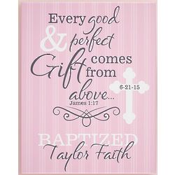 Baby's Personalized Gift From Above Baptism Canvas
