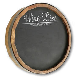Wine List Chalkboard Quarter Barrel