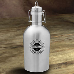 Personalized Brew Master Stainless Steel Growler