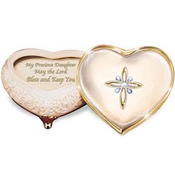 Heart-Shaped Porcelain Music Box with 22K Gold For Daughter