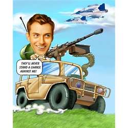 Army Caricature from Photos Art Print