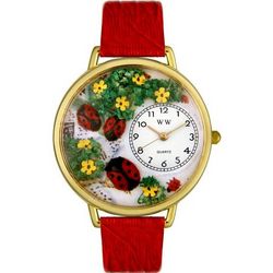 Ladybugs Red Leather Band Watch