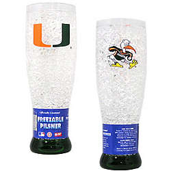 Miami Hurricanes Crystal-Filled Pilsner Glass