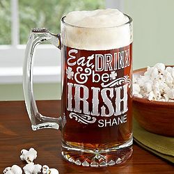 Personalized It's Good to Be Irish! Beer Mug