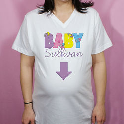Personalized Baby Arrow Maternity Nightshirt
