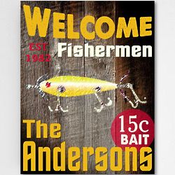 Customized Welcome Fishermen Sign 18x24 Canvas Print