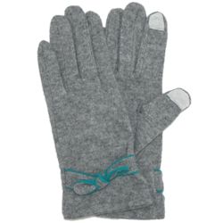 Touch Tech Wool Gloves with Wrist Bow