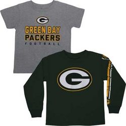 Toddler's Green Bay Packers Short Sleeve and Long Sleeve Shirts