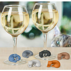 Wine Lives Kitty Wine Charms