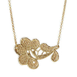 Hydrangea Gold Dipped Lace Necklace