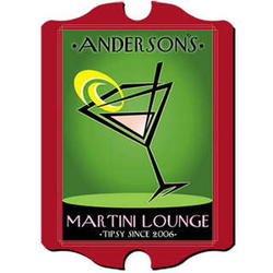 Vintage Cosmo Personalized Martini Lounge Sign