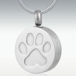 Personalized Precious Dog Paw Stainless Steel Cremation Pendant