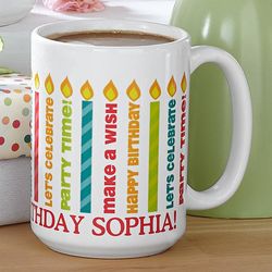 Personalized Light the Candles Birthday Coffee Mug