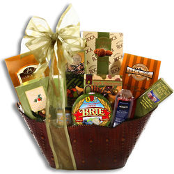 Wine Country Festive Brie and Treats Gift Tin Basket