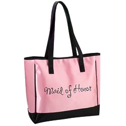 Maid of Honor Tote in Pink Satin