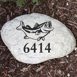Engraved Fish Garden Stone